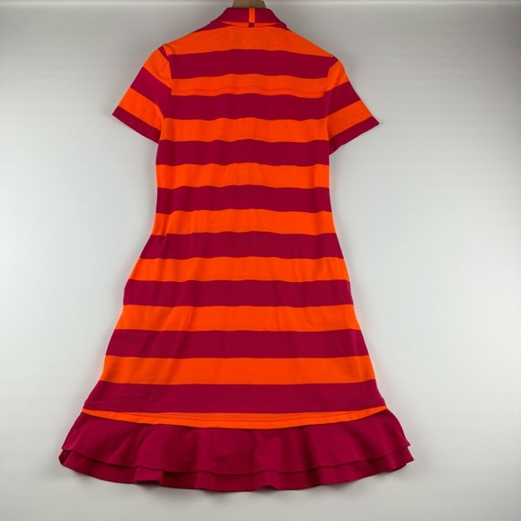 Oakley Women’s Medium Striped Polo Dress with Ruffle Hem - Picture 2 of 8